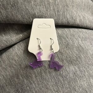 PURPLE DINOSAUR cute earrings kawaii food animal - bundle for discount​​
